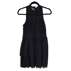 Express Black Lace Tiered Sleeveless Mini Dress Womens Size 4 NEW